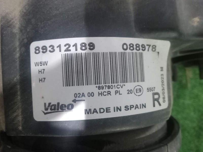 Recambio de faro derecho para volkswagen passat b6 (3c2) 2.0 tdi referencia OEM IAM 89312189 H7 - HALOGENO VALEO