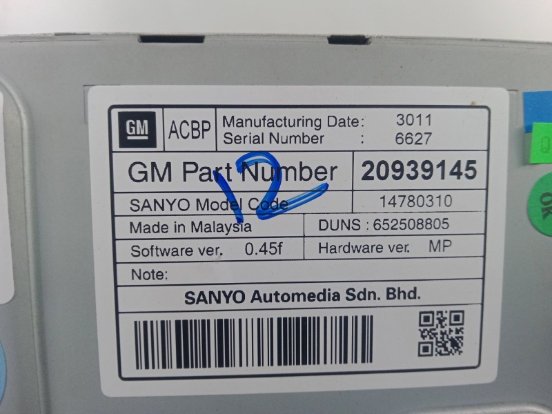 Recambio de pantalla multifuncion para chevrolet cruze (j300) 2.0 cdi referencia OEM IAM 20939145  