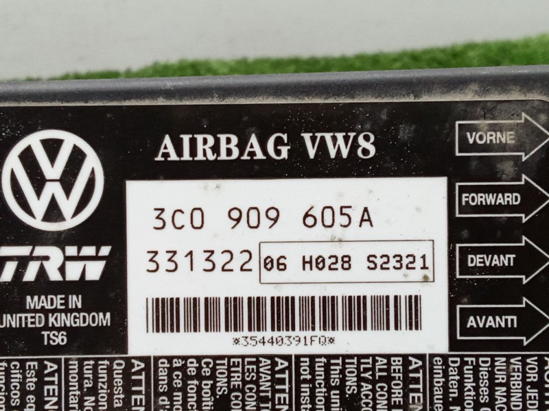 Recambio de centralita airbag para volkswagen passat b6 (3c2) 2.0 tdi referencia OEM IAM 3C0909605A  TRW