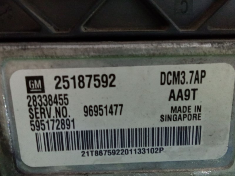 Recambio de centralita motor uce para chevrolet cruze (j300) 2.0 cdi referencia OEM IAM 25187592 - 28338455  DELPHI