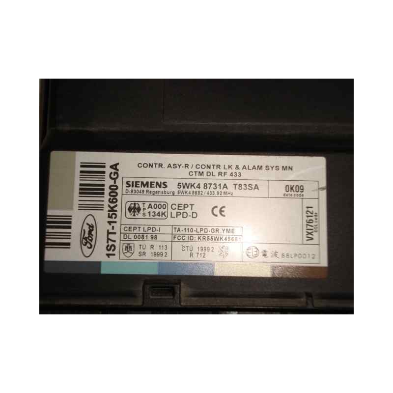Recambio de centralita check control para ford mondeo berlina (ge) 2.0 16v di td cat referencia OEM IAM 1S7T15K600GA-5WK48731A-V