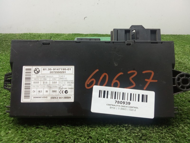 Recambio de centralita check control para bmw 5 (e60) 520 d referencia OEM IAM 6135914719501 - 5WK49513MBR  SIEMENS VDO