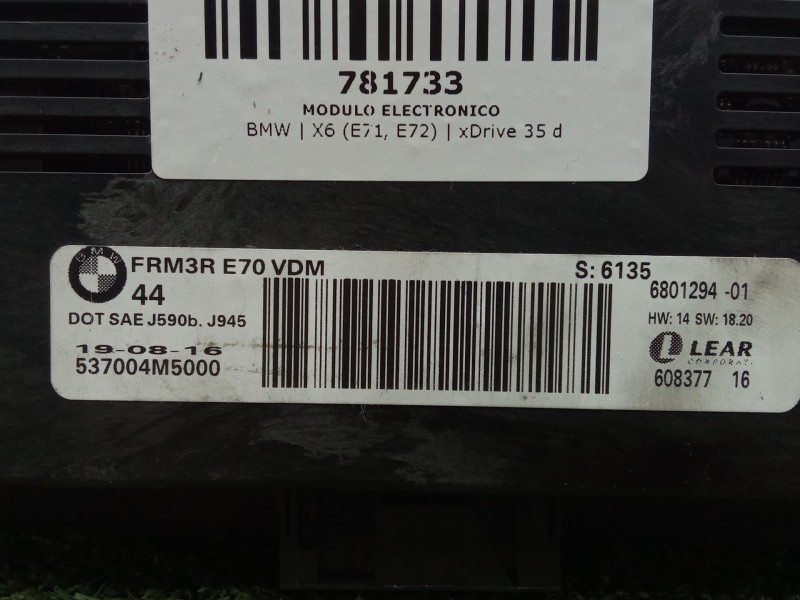 Recambio de modulo electronico para bmw x6 (e71, e72) xdrive 35 d referencia OEM IAM 61356801294  LEAR