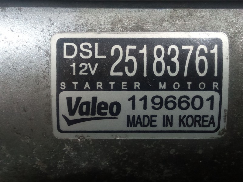 Recambio de motor arranque para chevrolet cruze (j300) 2.0 cdi referencia OEM IAM 25183761 - 1196601 9.DIENTES 