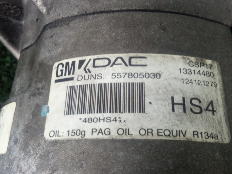 Recambio de compresor aire acondicionado para chevrolet cruze (j300) 2.0 cdi referencia OEM IAM 557805030 - 13314480  