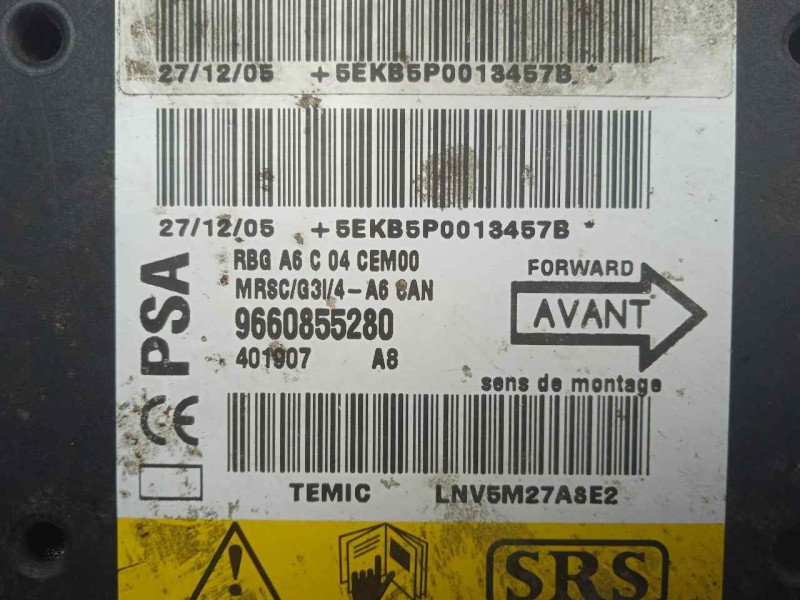 Recambio de centralita airbag para citroën c2 1.4 hdi referencia OEM IAM 9660855280-401907A8 TEMIC 