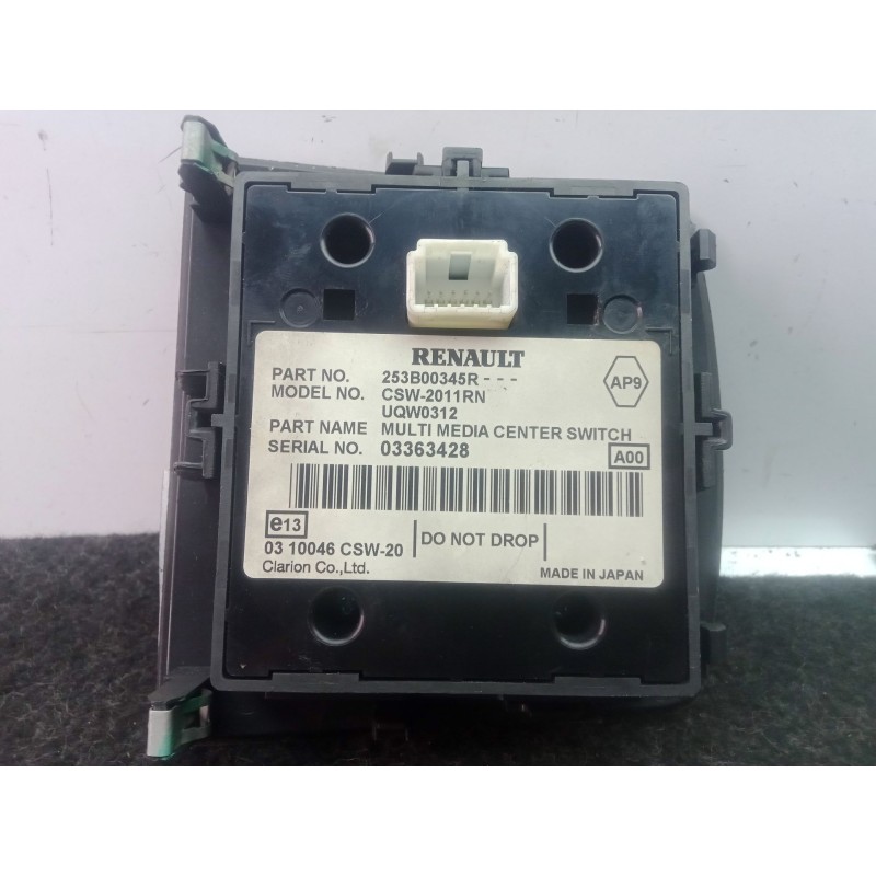 Recambio de mando multifuncion para renault scenic iii 1.5 dci diesel fap referencia OEM IAM 253B00345R-CSW2011RN-UQW0312-033634