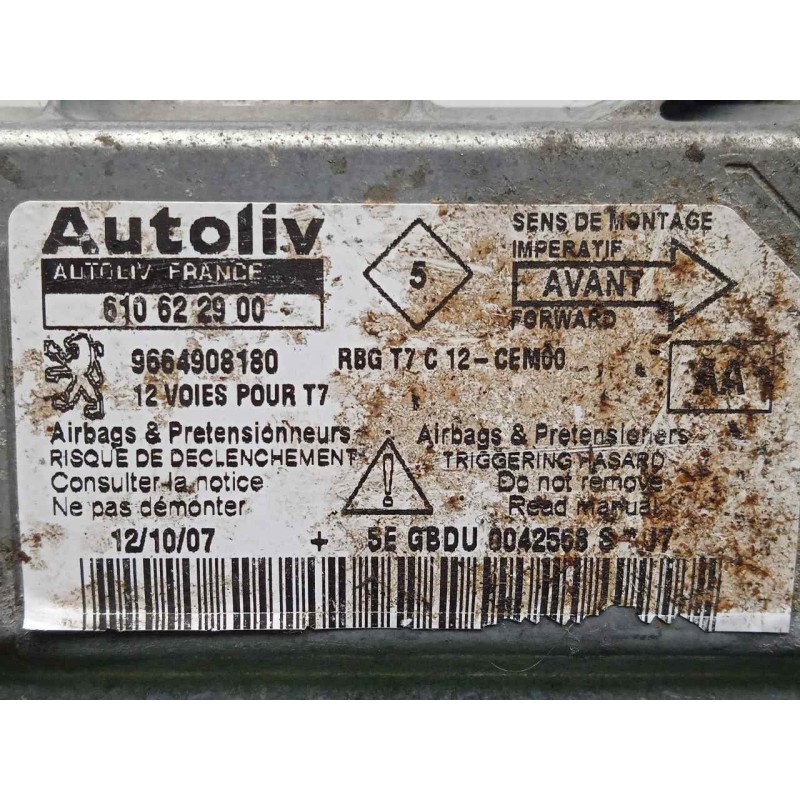 Recambio de centralita airbag para peugeot 308 1.6 16v referencia OEM IAM 9664908180-610622900  