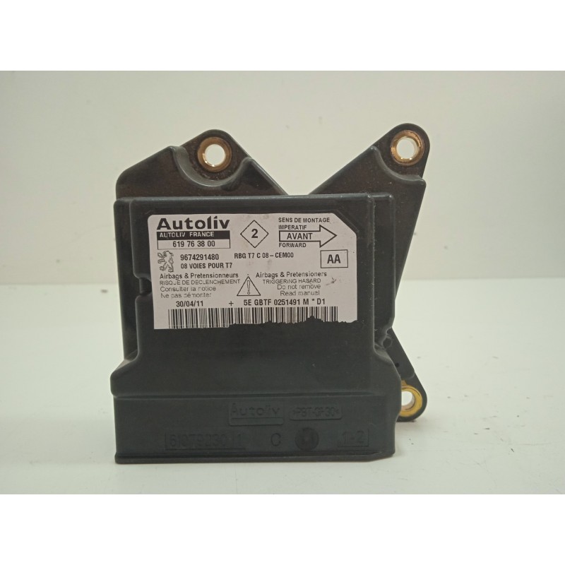 Recambio de centralita airbag para peugeot 308 1.6 hdi fap referencia OEM IAM 9674291480-619763800 AUTOLIV 