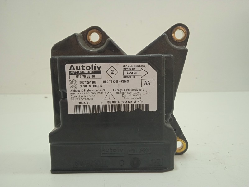 Recambio de centralita airbag para peugeot 308 1.6 hdi fap referencia OEM IAM 9674291480-619763800 AUTOLIV 