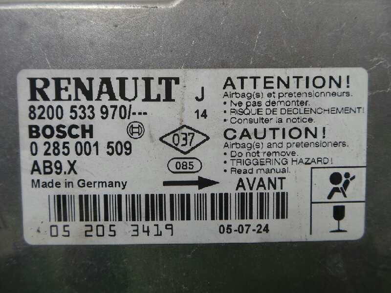 Recambio de centralita airbag para renault modus 1.5 dci diesel referencia OEM IAM 0285001509-8200533970 BOSCH 