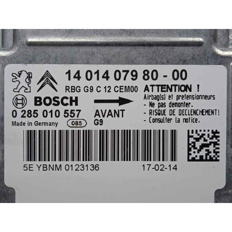 Recambio de centralita airbag para fiat scudo combi (272) 2.0 jtdm cat referencia OEM IAM 0285010557-1401407980-140140798000  