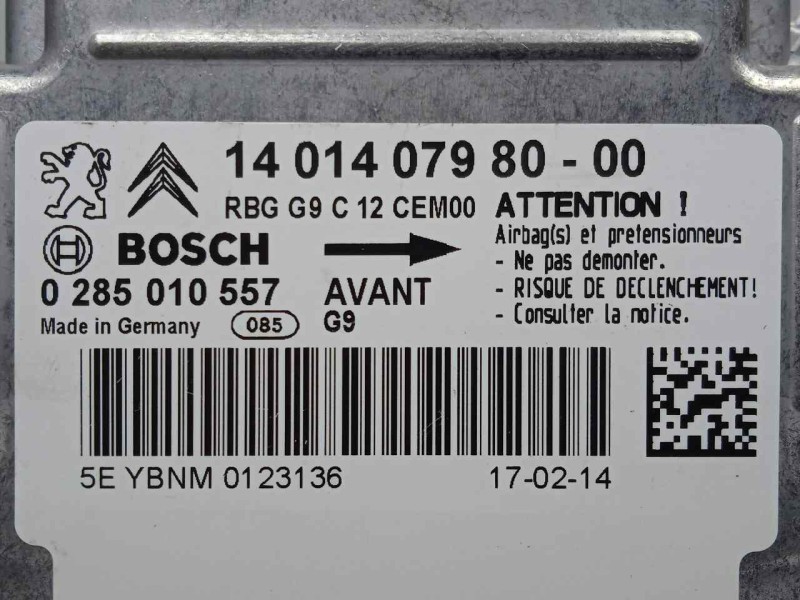 Recambio de centralita airbag para fiat scudo combi (272) 2.0 jtdm cat referencia OEM IAM 0285010557-1401407980-140140798000  