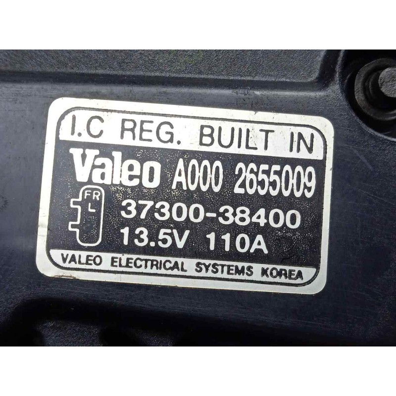 Recambio de alternador para hyundai trajet (fo) 2.0 16v cat referencia OEM IAM A0002655009-3730038400 VALEO - 110AH POLEA.FIJA -