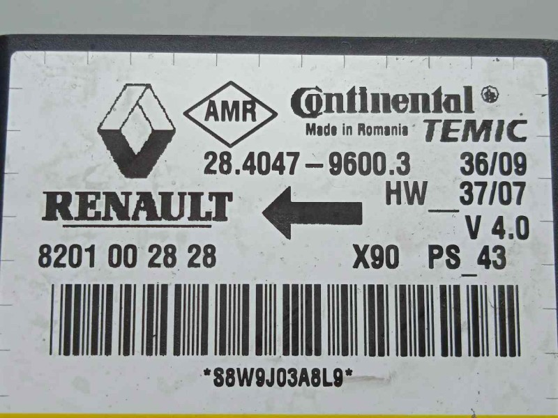 Recambio de centralita airbag para dacia sandero 1.5 dci diesel cat referencia OEM IAM 8201002828-28404796003  