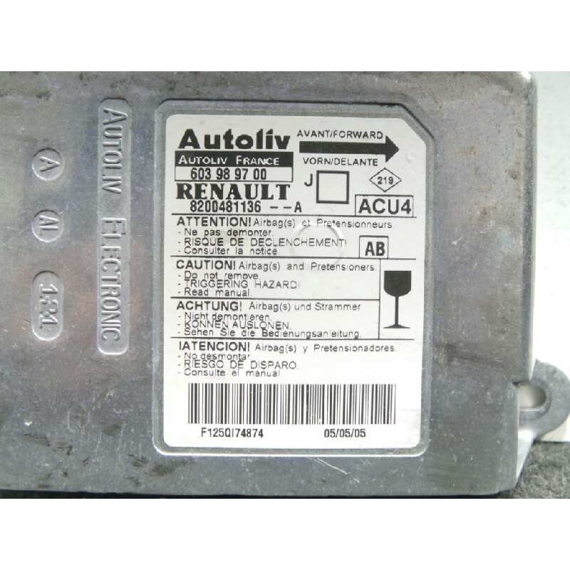 Recambio de centralita airbag para renault scenic ii 1.5 dci diesel referencia OEM IAM 8200481136A-603989700  AUTOLIV