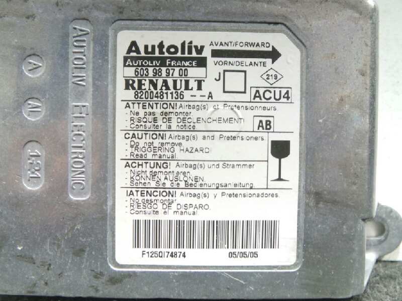 Recambio de centralita airbag para renault scenic ii 1.5 dci diesel referencia OEM IAM 8200481136A-603989700  AUTOLIV