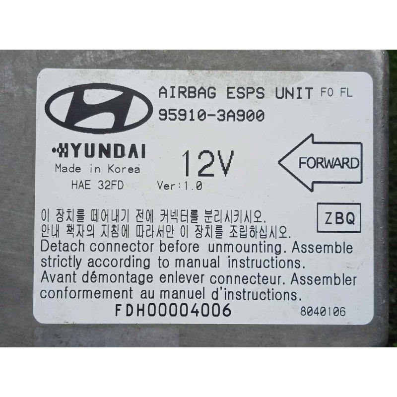 Recambio de centralita airbag para hyundai trajet (fo) 2.0 crdi cat referencia OEM IAM 959103A900  