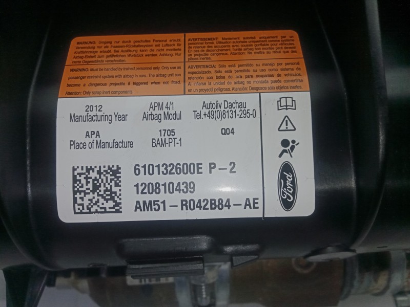 Recambio de airbag delantero derecho para ford c-max 2.0 tdci cat referencia OEM IAM 610132600E-610132600EP  
