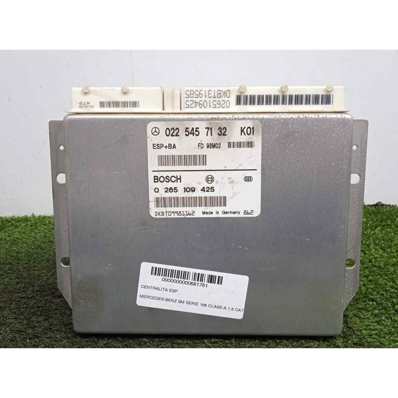 Recambio de centralita esp para mercedes-benz clase a (w168) 1.6 cat referencia OEM IAM 0265109425-0225457132 BOSCH 