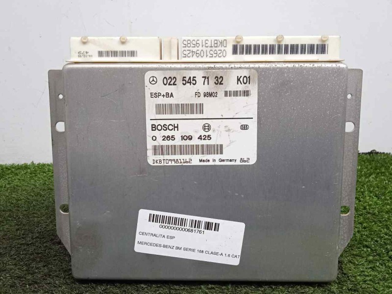 Recambio de centralita esp para mercedes-benz clase a (w168) 1.6 cat referencia OEM IAM 0265109425-0225457132 BOSCH 