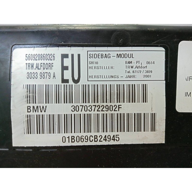 Recambio de airbag lateral delantero izquierdo para bmw serie 3 berlina (e46) 325xi referencia OEM IAM 30339879A-30703722902F  