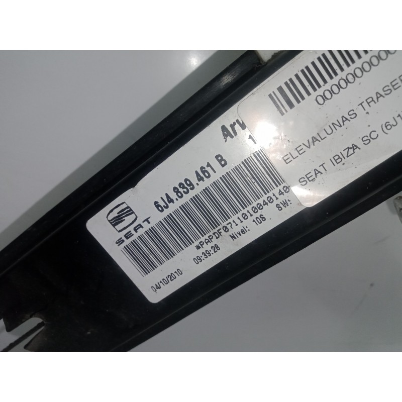 Recambio de elevalunas trasero izquierdo para seat ibiza sc (6j1) 1.2 tdi referencia OEM IAM 6J4839461B  
