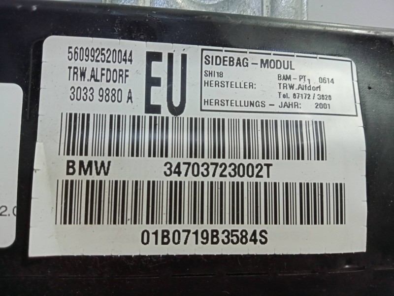 Recambio de airbag lateral delantero derecho para bmw serie 3 berlina (e46) 325xi referencia OEM IAM 30339880A-34703723002T  