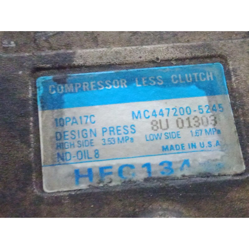 Recambio de compresor aire acondicionado para chrysler voyager (gs) 2.0 16v cat referencia OEM IAM 4472005245 DENSO 10PA17C