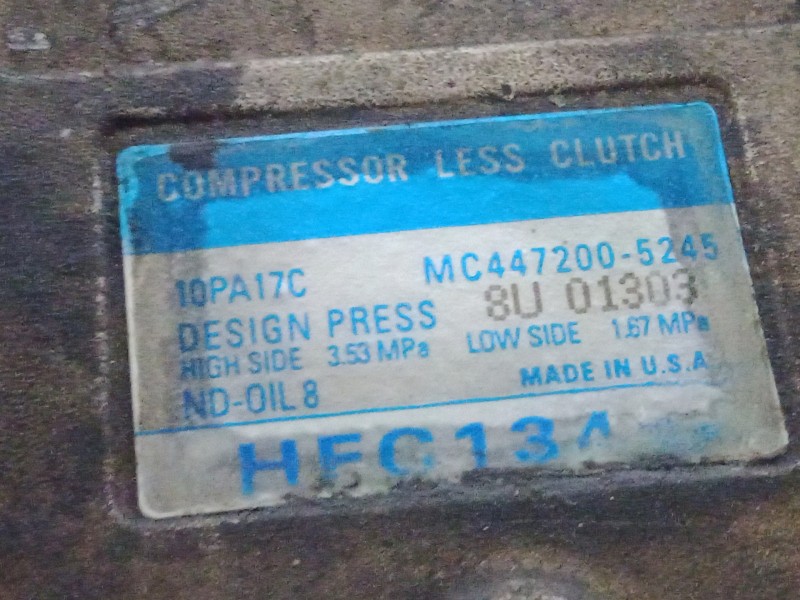 Recambio de compresor aire acondicionado para chrysler voyager (gs) 2.0 16v cat referencia OEM IAM 4472005245 DENSO 10PA17C