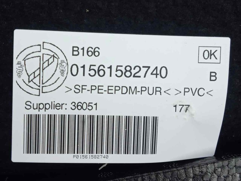 Recambio de moqueta suelo para alfa romeo stelvio (630) 2.2 jtdm cat referencia OEM IAM 01561582740 DELANTERA DERECHA 