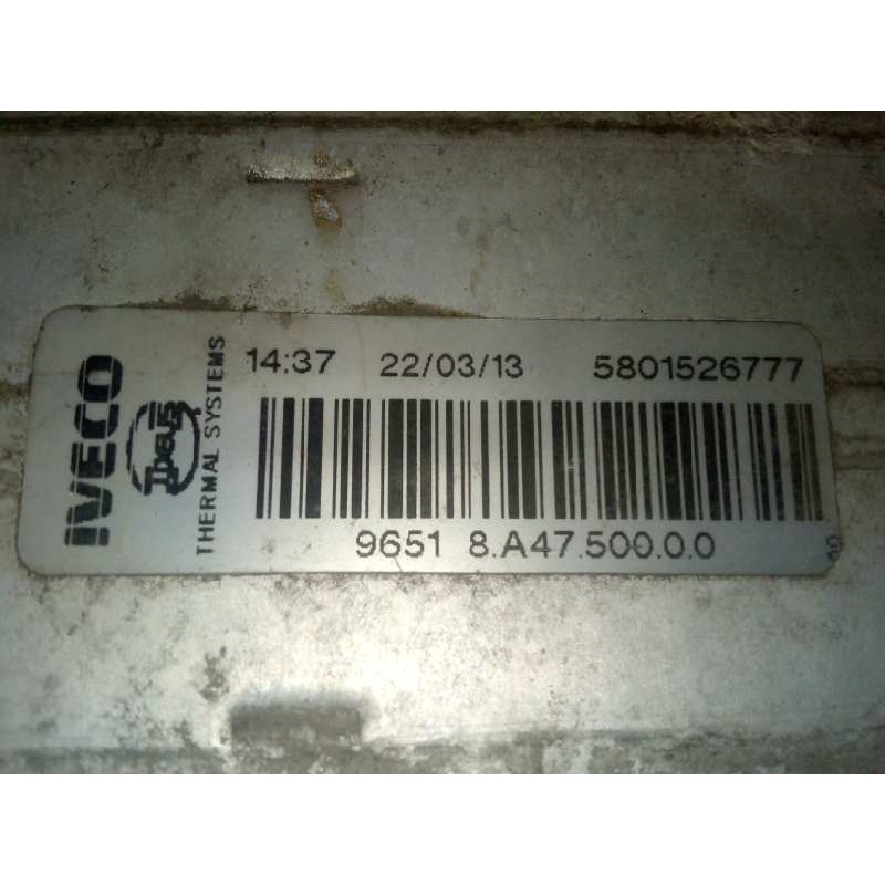 Recambio de intercooler para iveco daily pr 2.3 diesel cat referencia OEM IAM 5801526777 600X190X64 ALUMINIO