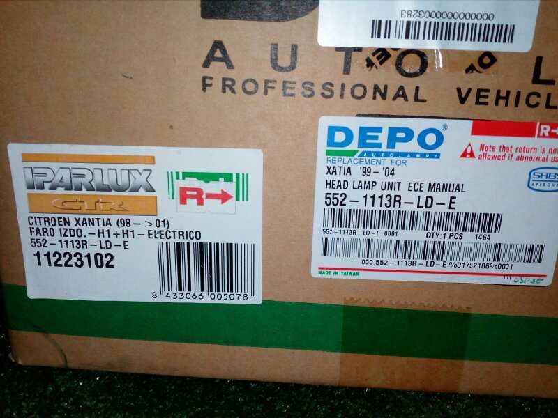 Recambio de faro derecho para citroën xantia berlina referencia OEM IAM 11223102 2.SERIE SIN USAR