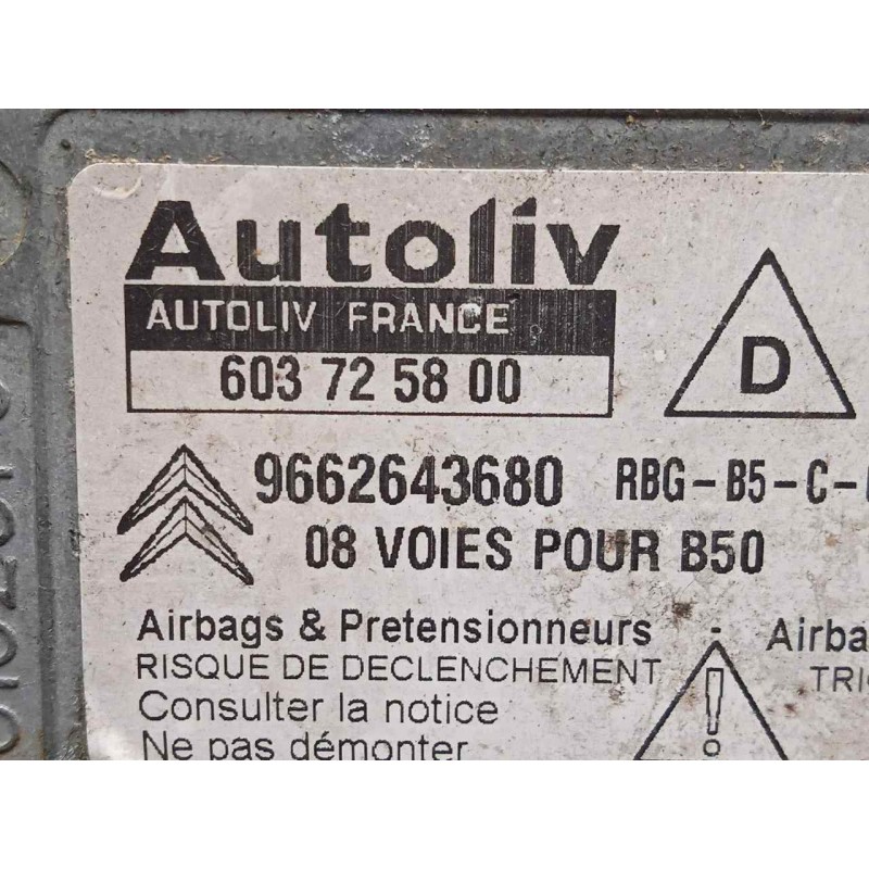 Recambio de centralita airbag para citroën c4 coupe 1.4 16v referencia OEM IAM 603725800-9662643680  