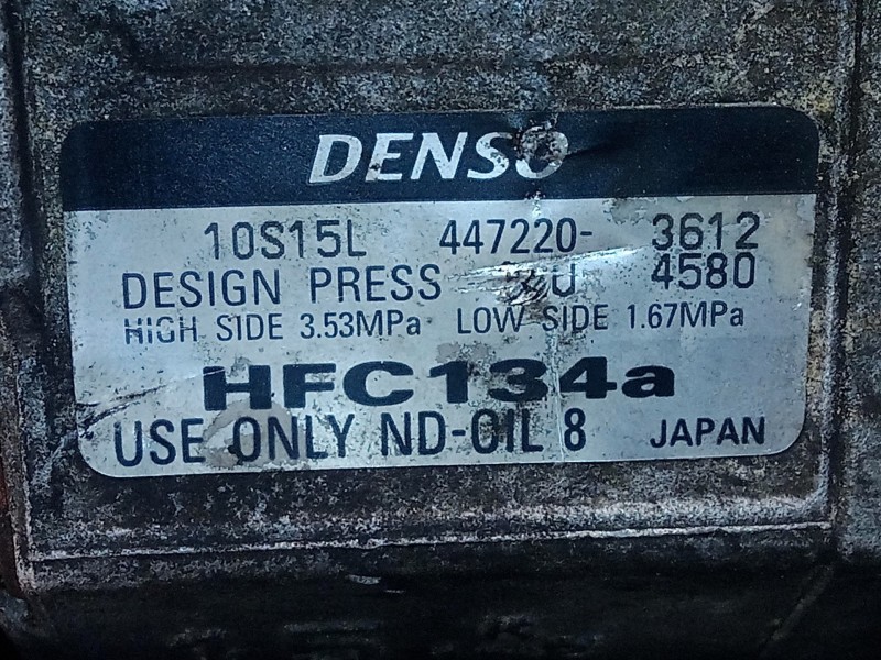 Recambio de compresor aire acondicionado para toyota celica (t23) 1.8 16v cat referencia OEM IAM 4472203612-10S15L-4580 DENSO 10