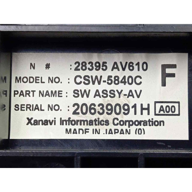 Recambio de mando climatizador para nissan primera berlina (p12) 2.2 16v turbodiesel cat referencia OEM IAM 28395AV610-CSW5840C-