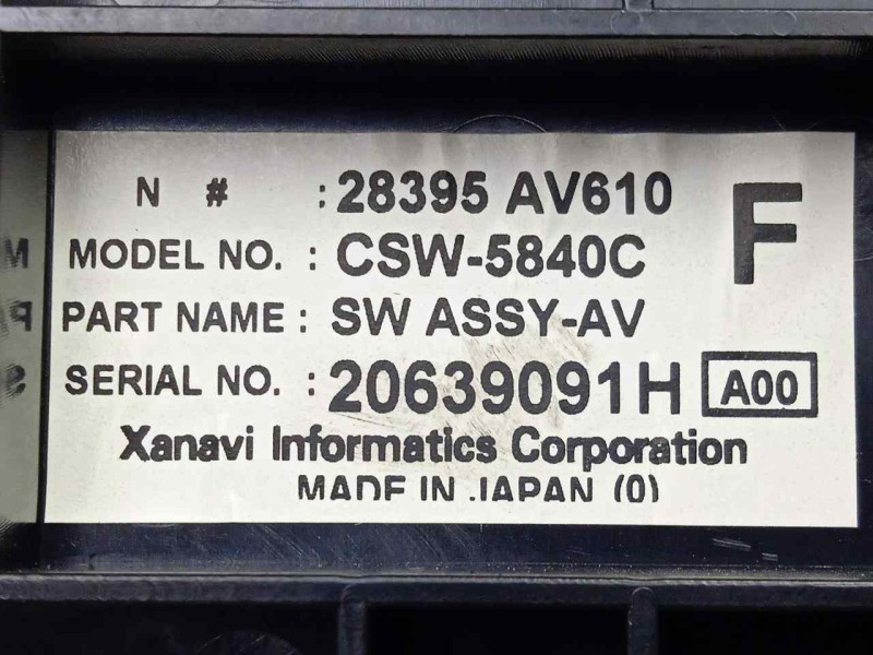 Recambio de mando climatizador para nissan primera berlina (p12) 2.2 16v turbodiesel cat referencia OEM IAM 28395AV610-CSW5840C-