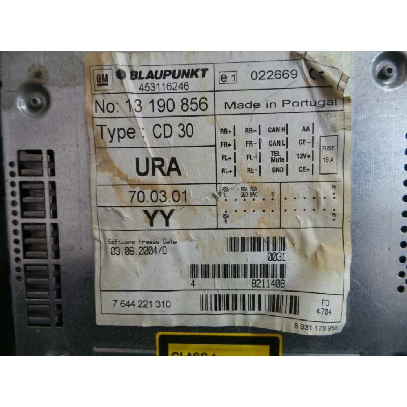 Recambio de sistema audio / radio cd para opel astra h berlina 1.9 16v cdti cat (z 19 dth / lrd) referencia OEM IAM 7644221310-1