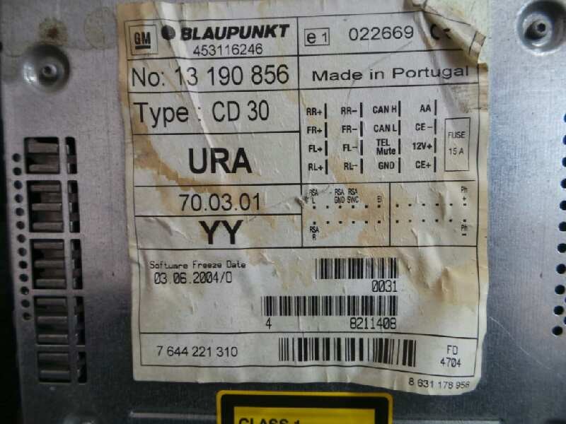 Recambio de sistema audio / radio cd para opel astra h berlina 1.9 16v cdti cat (z 19 dth / lrd) referencia OEM IAM 7644221310-1