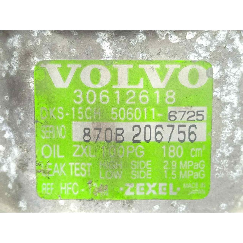 Recambio de compresor aire acondicionado para volvo s40 berlina 1.6 cat referencia OEM IAM 5060116725-8708581 ZEXEL - 6.CANALES 