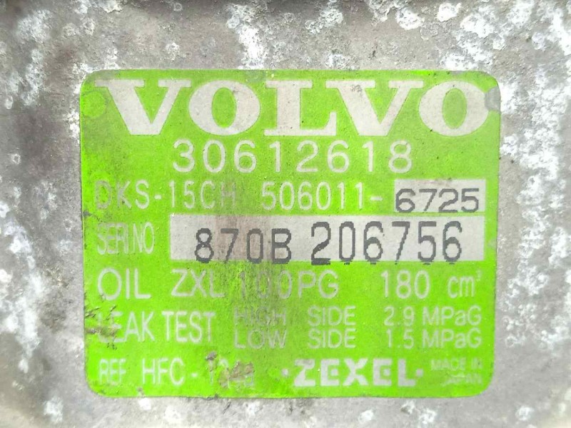 Recambio de compresor aire acondicionado para volvo s40 berlina 1.6 cat referencia OEM IAM 5060116725-8708581 ZEXEL - 6.CANALES 
