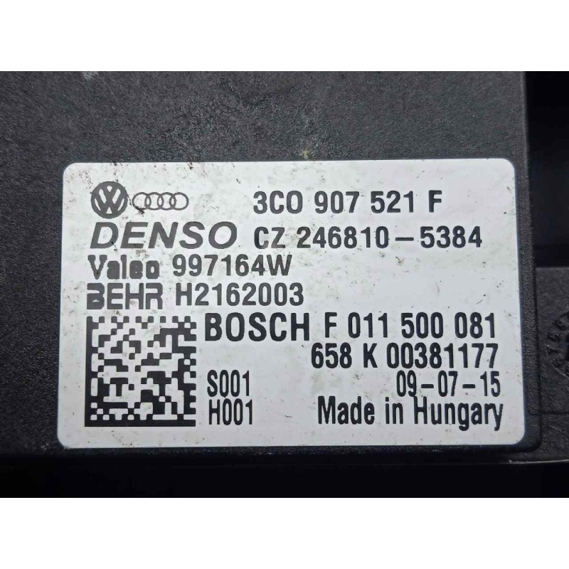 Recambio de resistencia calefaccion para seat leon (1p1) 1.9 tdi referencia OEM IAM 3C0907521F-F011500081-H2162003-997164W  