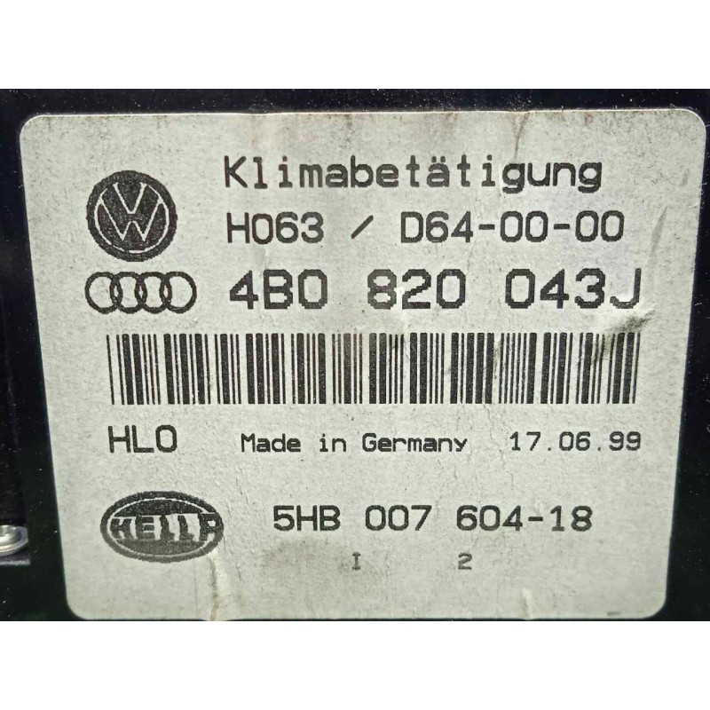 Recambio de mando climatizador para audi a6 berlina (4b2) 2.5 v6 24v tdi referencia OEM IAM 4B0820043J-5HB00760418 CON.ASIENTOS 