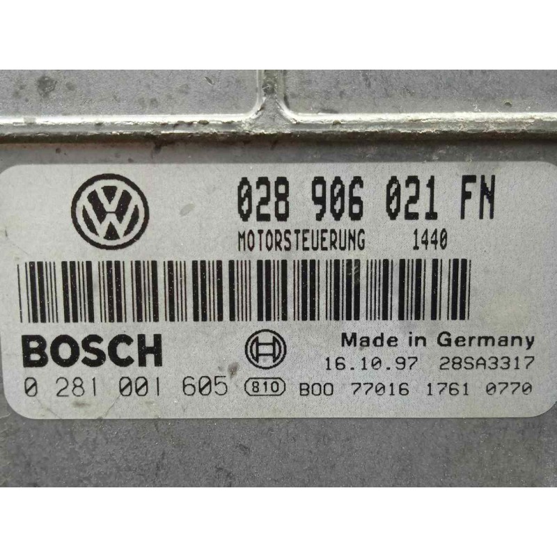 Recambio de centralita motor uce para seat toledo (1l) 1.9 tdi referencia OEM IAM 0281001605-028906021FN EDCMSA15 BOSCH