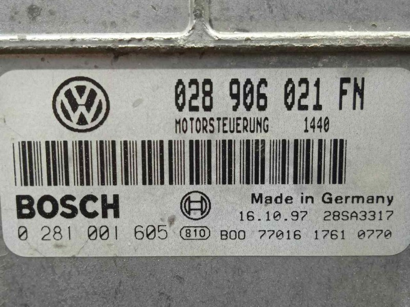 Recambio de centralita motor uce para seat toledo (1l) 1.9 tdi referencia OEM IAM 0281001605-028906021FN EDCMSA15 BOSCH