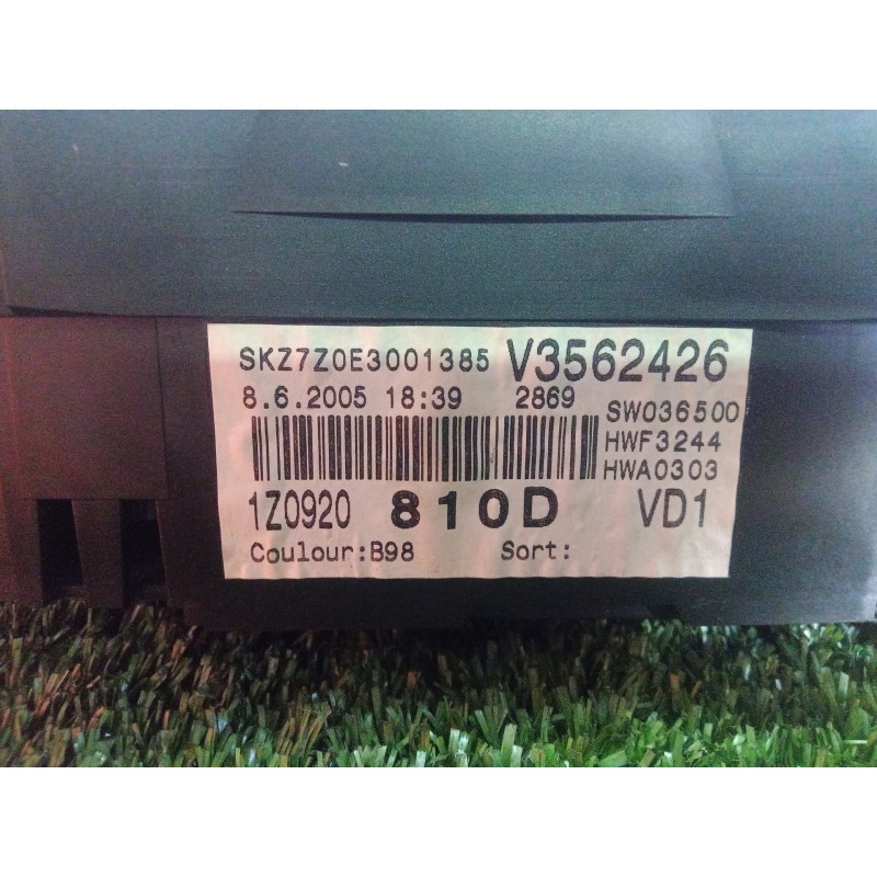 Recambio de cuadro instrumentos para skoda octavia berlina (1z3) 1.9 tdi referencia OEM IAM A2C53032531-1Z0920810D  