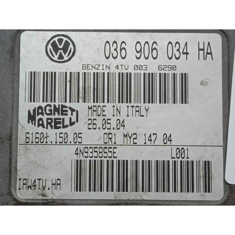 Recambio de centralita motor uce para seat cordoba berlina (6l2) 1.4 16v referencia OEM IAM 6160115005-036906034HA-IAW4TVHA IAW4