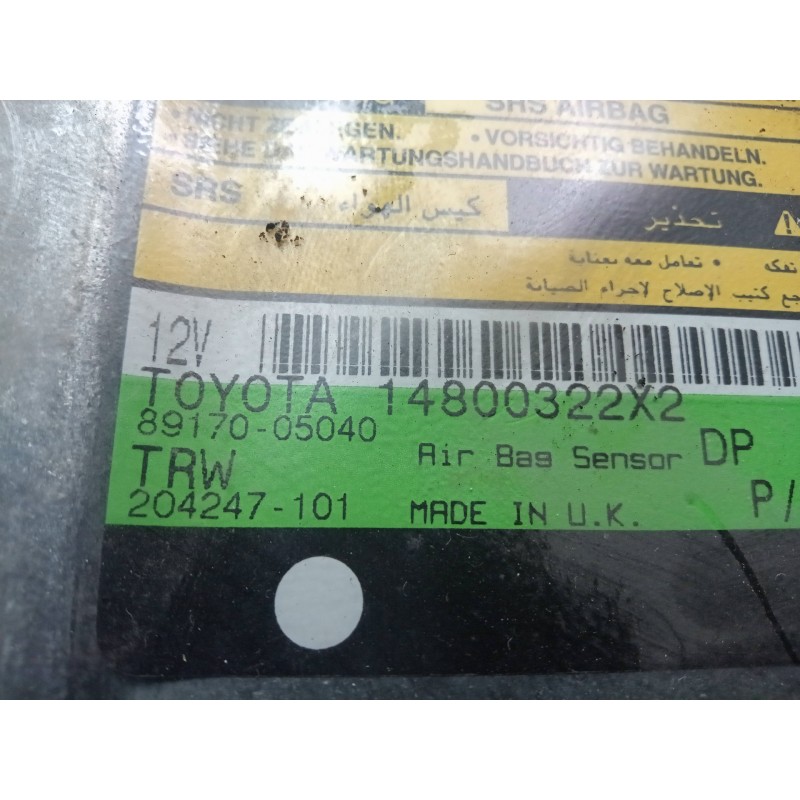 Recambio de centralita airbag para toyota avensis berlina (t 22) 2.0 turbodiesel cat referencia OEM IAM 8917005040-204247101  