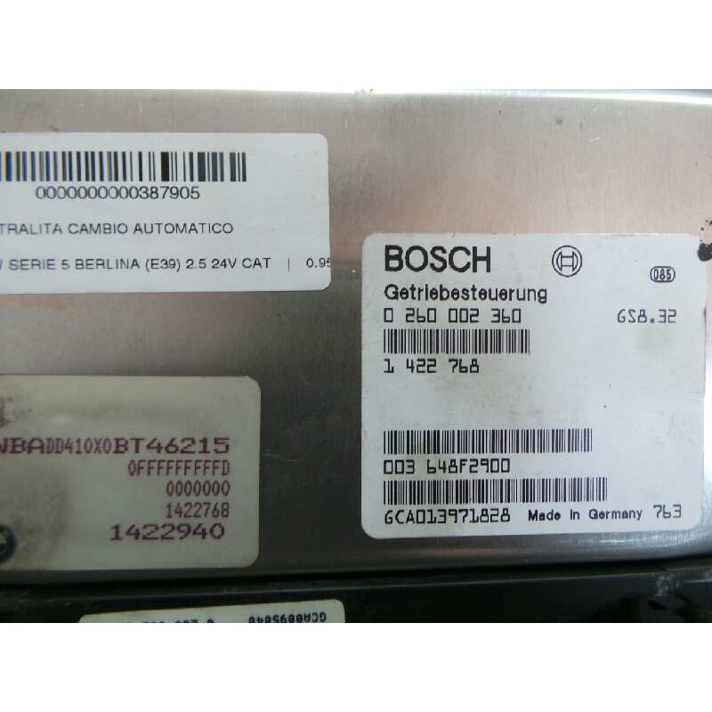 Recambio de centralita cambio automatico para bmw serie 5 berlina (e39) 2.5 24v cat referencia OEM IAM 0260002360-1422768-GS832 