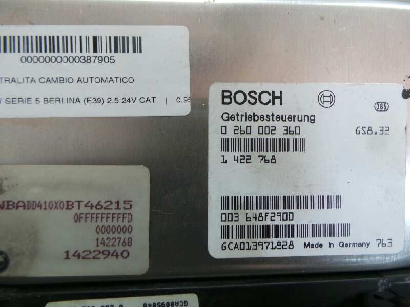 Recambio de centralita cambio automatico para bmw serie 5 berlina (e39) 2.5 24v cat referencia OEM IAM 0260002360-1422768-GS832 